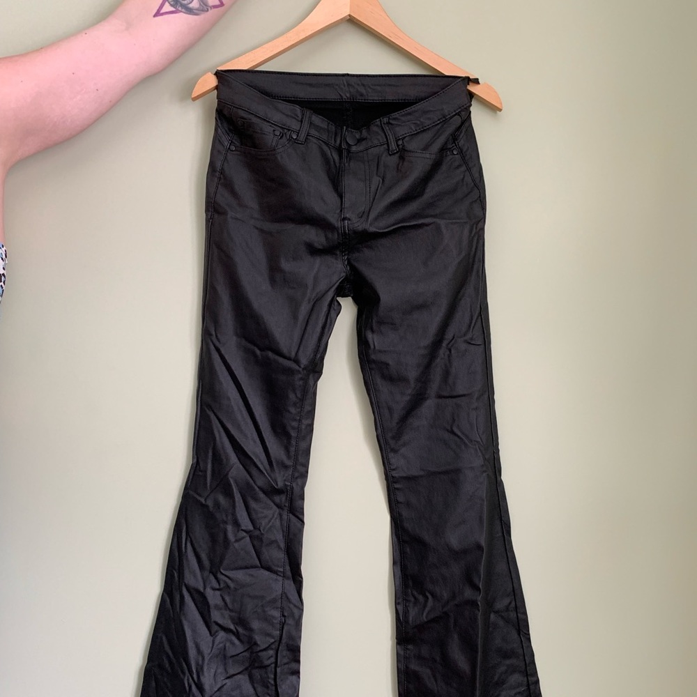 Fate leather flare pants